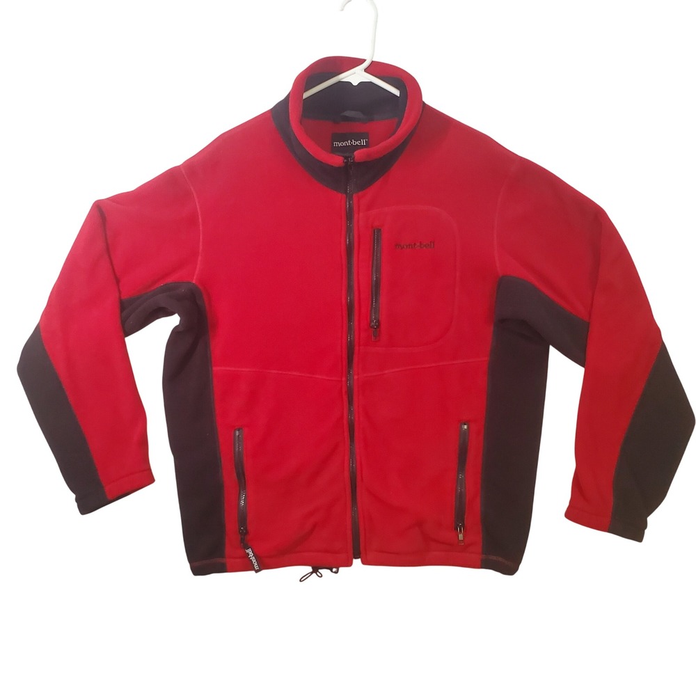 Mont-bell Lands End Polartec Windbloc Fleece Jacket Red Womens Large Made in USA